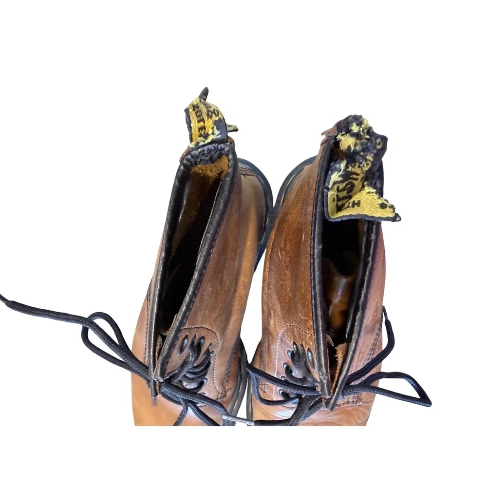 Dr. Martens 1460 Brown Leather 8 Eye Lace Up Combat Boots Mens 6‎ Womens 7